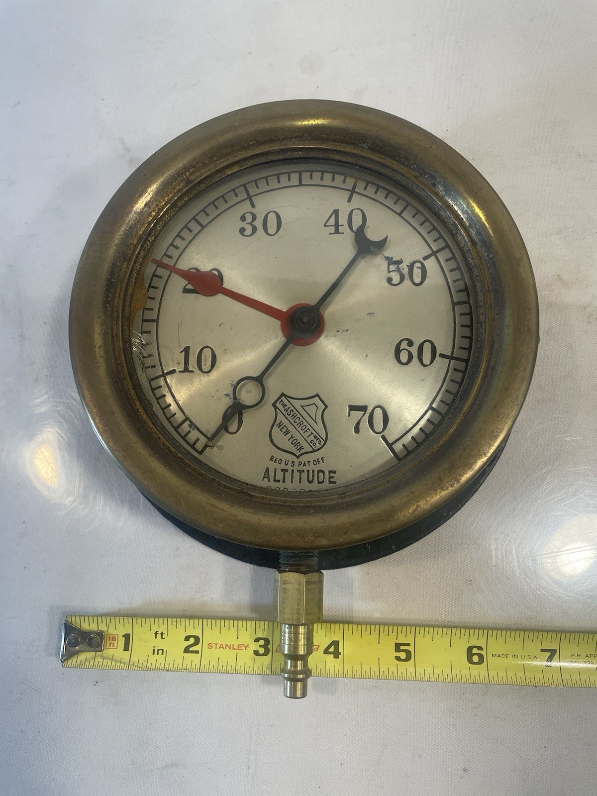 Vintage Ashcroft Brass Pressure Guage