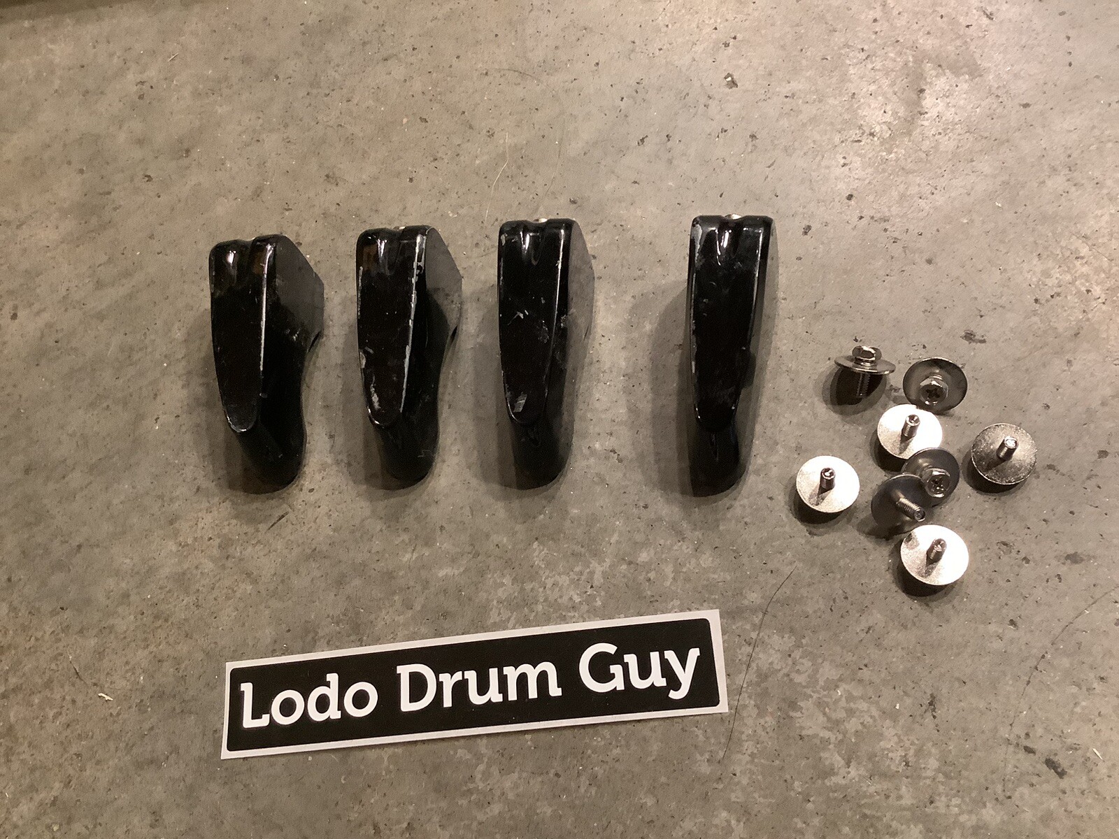 (4) Pearl Export EX BASS Drum Lug Casing Set BLACK LIGHT SCRATCHES #YM9