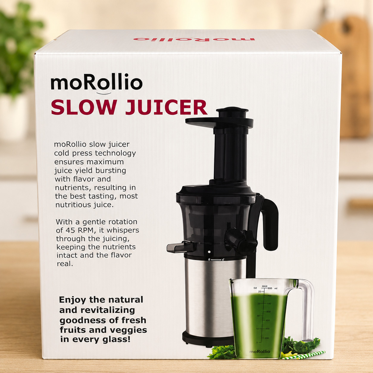 moRollio Slow Juicer – Cold Press Masticating Juicer Machine