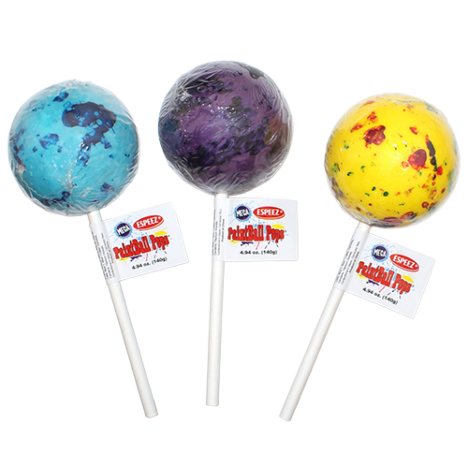 Giant Jawbreakers on a Stick 6 Count Paintball Pops 9 Layer Candy