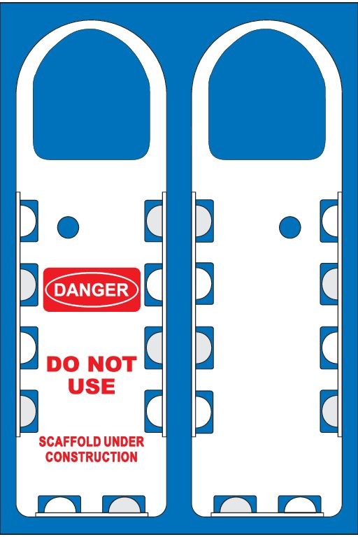 Narrow White Scaffolding Tag Holder (QTY-10 per Pack)