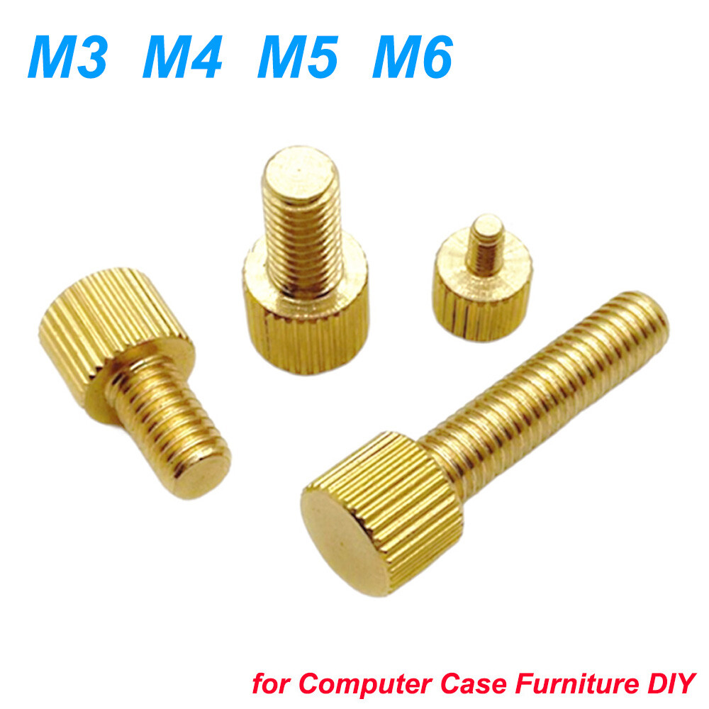 Knurled Thumb Screw Brass Hand Tighten Grip Knob Bolt M3 M4 M5 M6 Decoration DIY