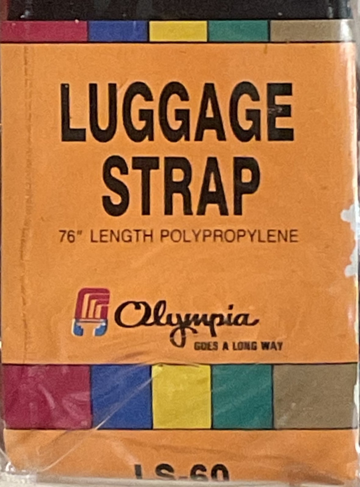 Vintage Rainbow Stripe Olympia 76" Length Luggage Strap Made in Korea NEW