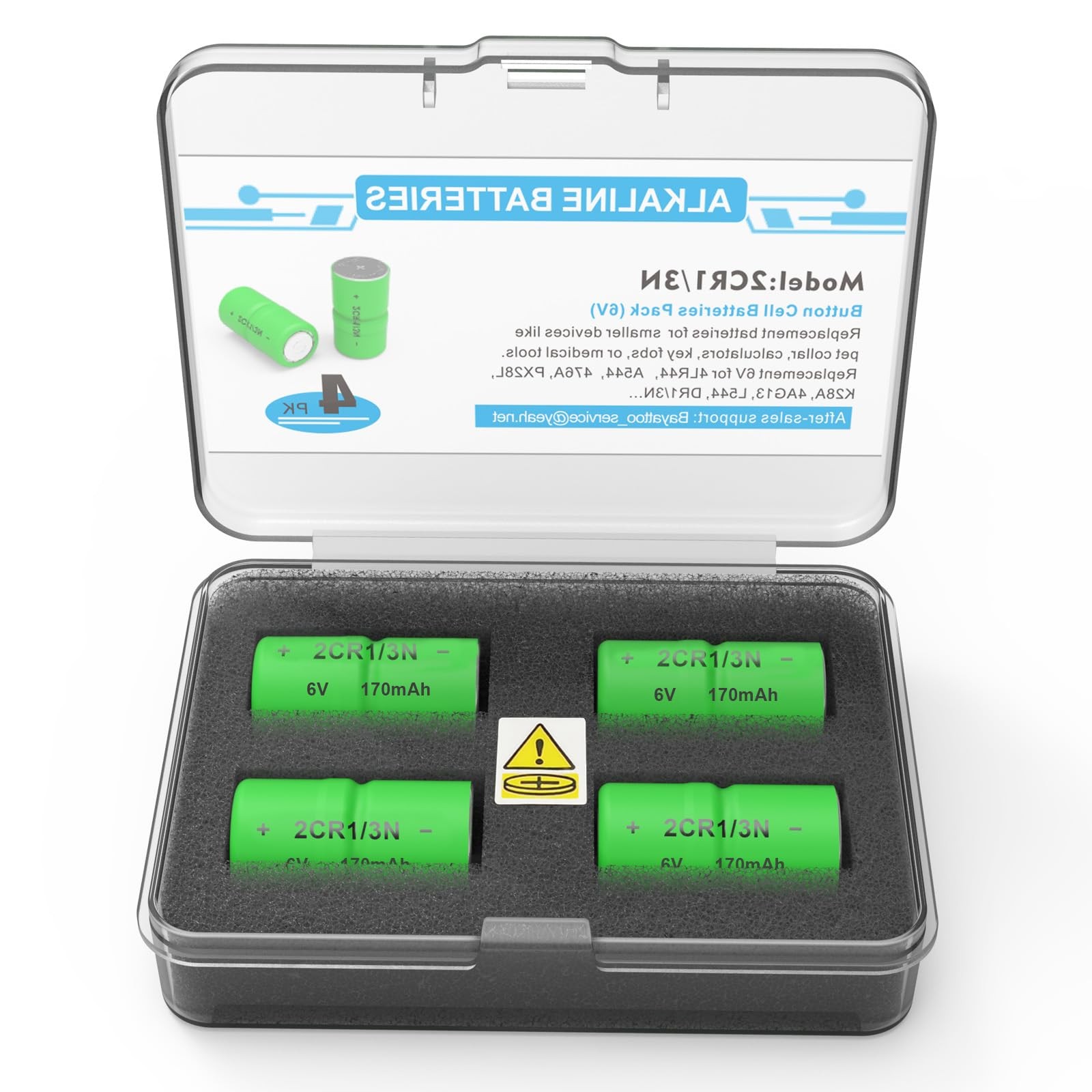 4-Pack 2CR1/3N 6V Dog Collar Batteries | Welded Series for Extreme Green