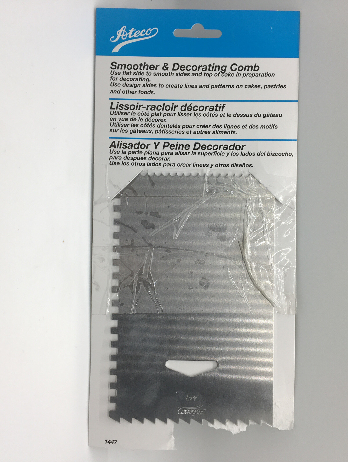 Ateco Decorating Comb & Icing Smoother, 4 Sided Baking Supplies, 6 x 3.75 Used