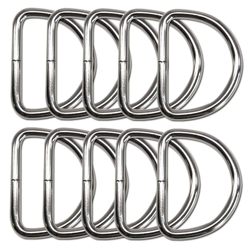 Heavy Duty Stainless Steel D Rings  10 Pack for Dog Collars and Sewing