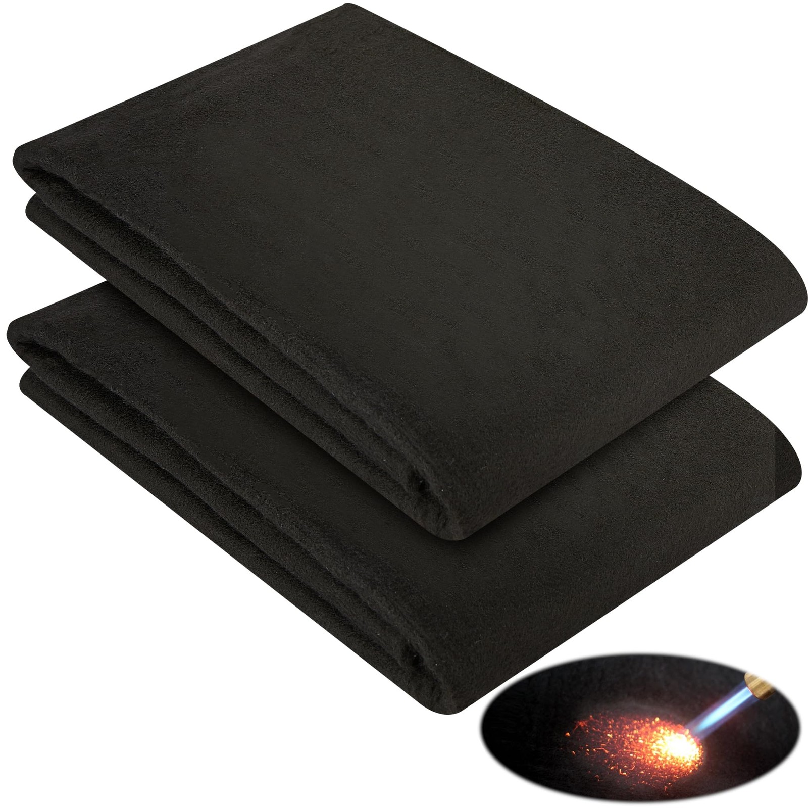 Carbon Felt Welding Blanket Fireproof 2 Pack 12" X 28" 5mm Thickened Heat Res...