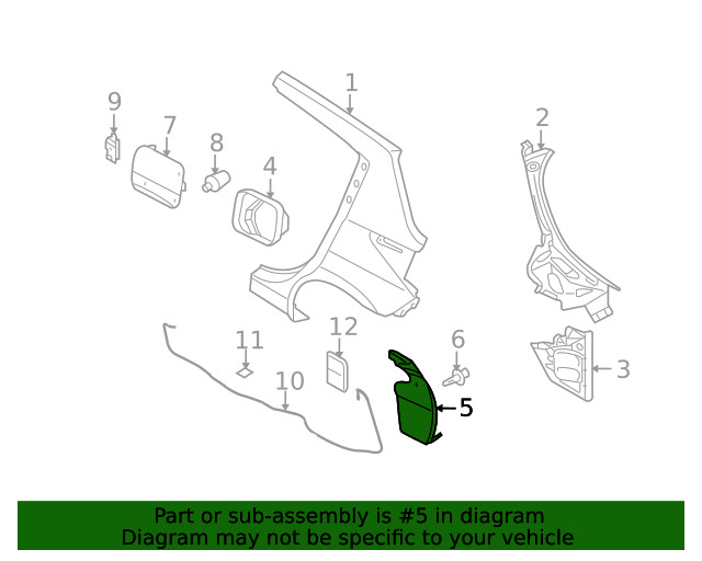 Genuine Nissan Quarter Panel Splash Shield 78818-EL30A