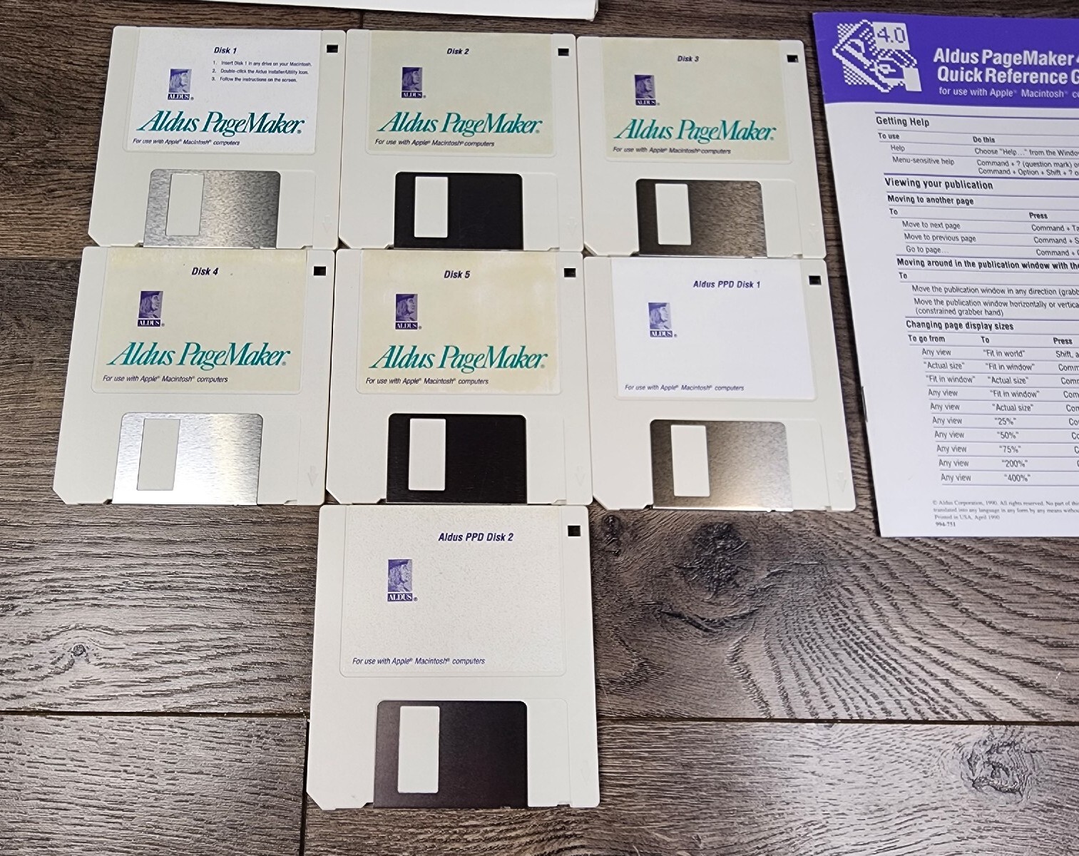 ALDUS PAGEMAKER 4.2 Vintage Macintosh Software 3.5" Floppy Disk 1991 w/ Key