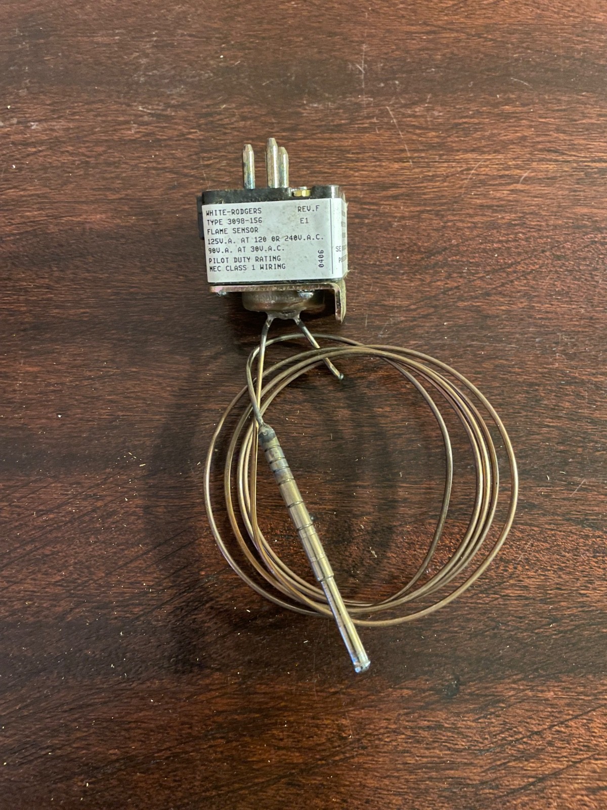 New (NIB) - WHITE RODGERS 3098-156 MERCURY FLAME SENSOR 48" 3 PIN PLUG STYLE 20