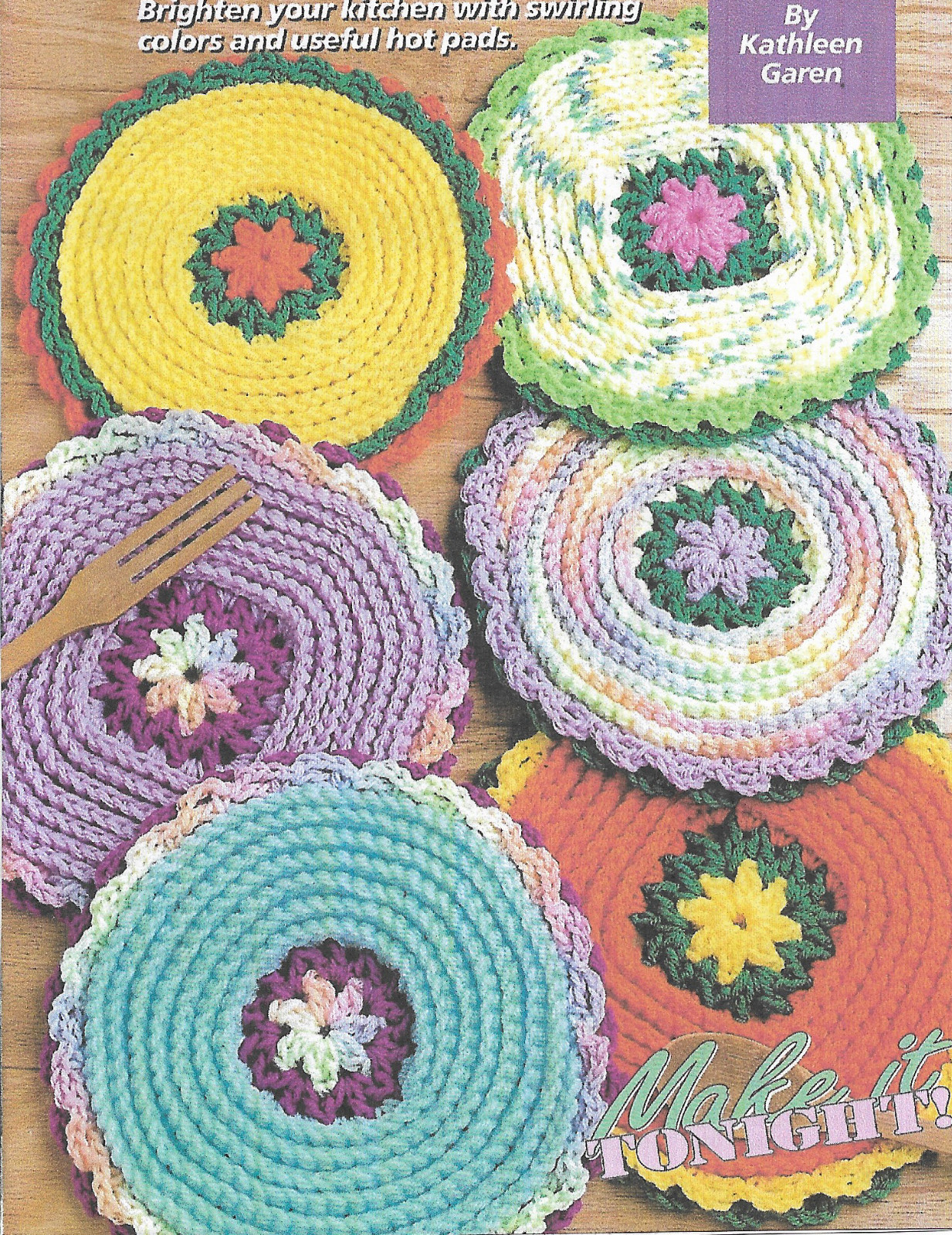 Swirly Hot Pads crochet pattern instructions
