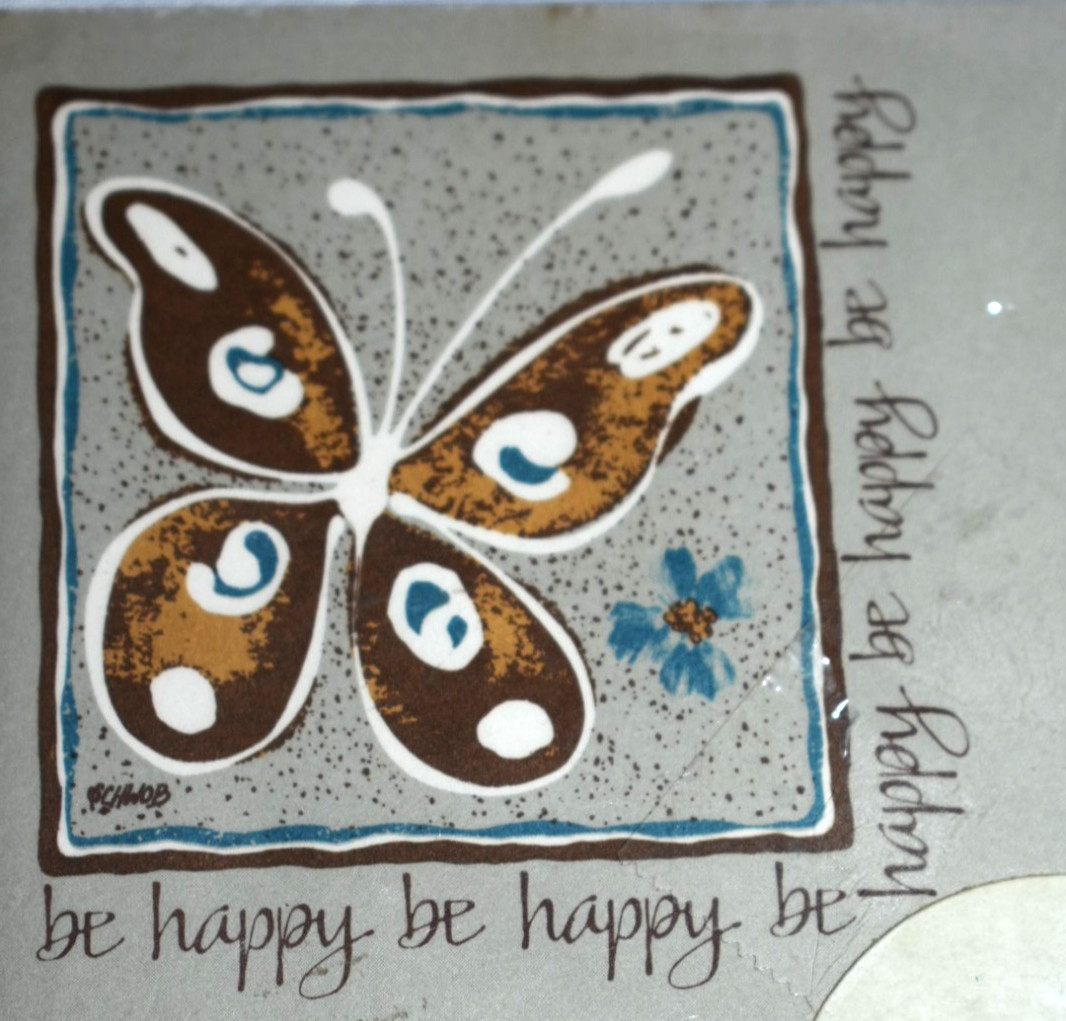 NIP C.R. Gibson POTPOURRI Butterfly "BE HAPPY" 5X5 125 SHEETS Note Pad