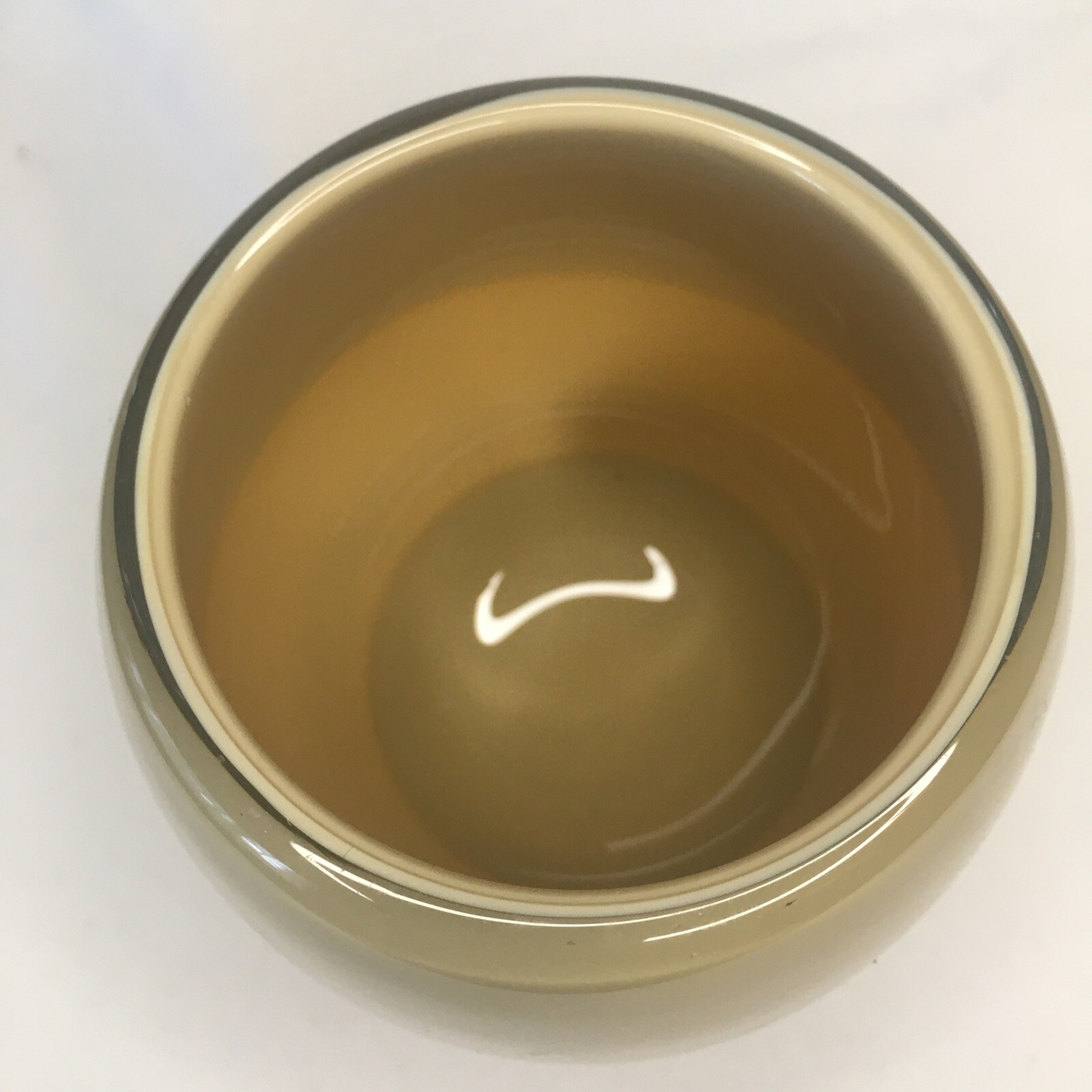 Glass.ful Votive Candle Holder Taupe Gold Solar Planet Glassy Style HTF Rare