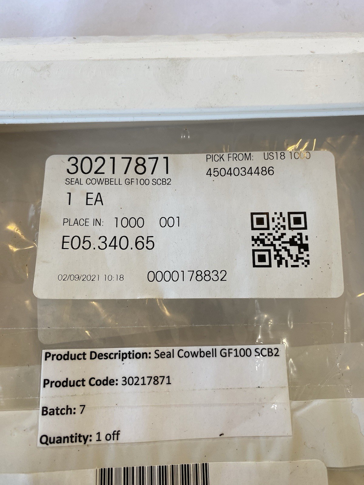 Lot Of 3 GF100 Mass Flow Seal GF100 Series Metal Sealed SC82 Cowbell