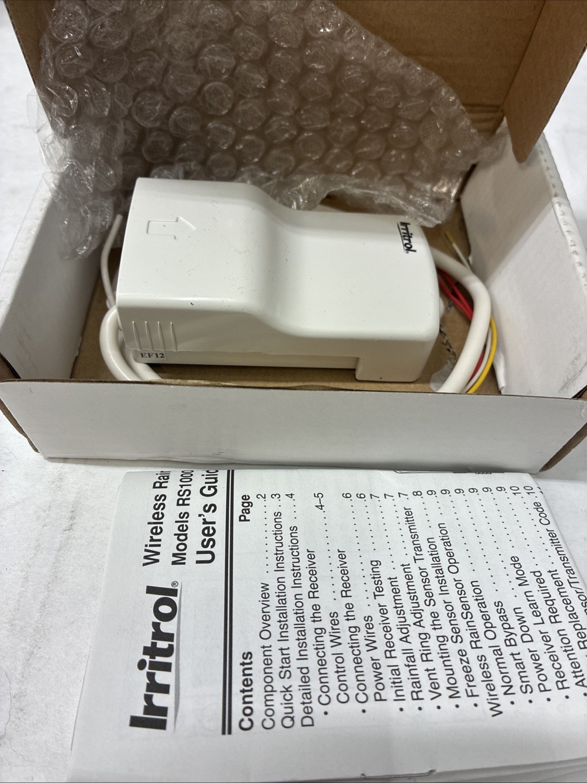 Irritrol RFS1000: RainSensor Series Wireless Rain Freeze Sensie Receiver Only