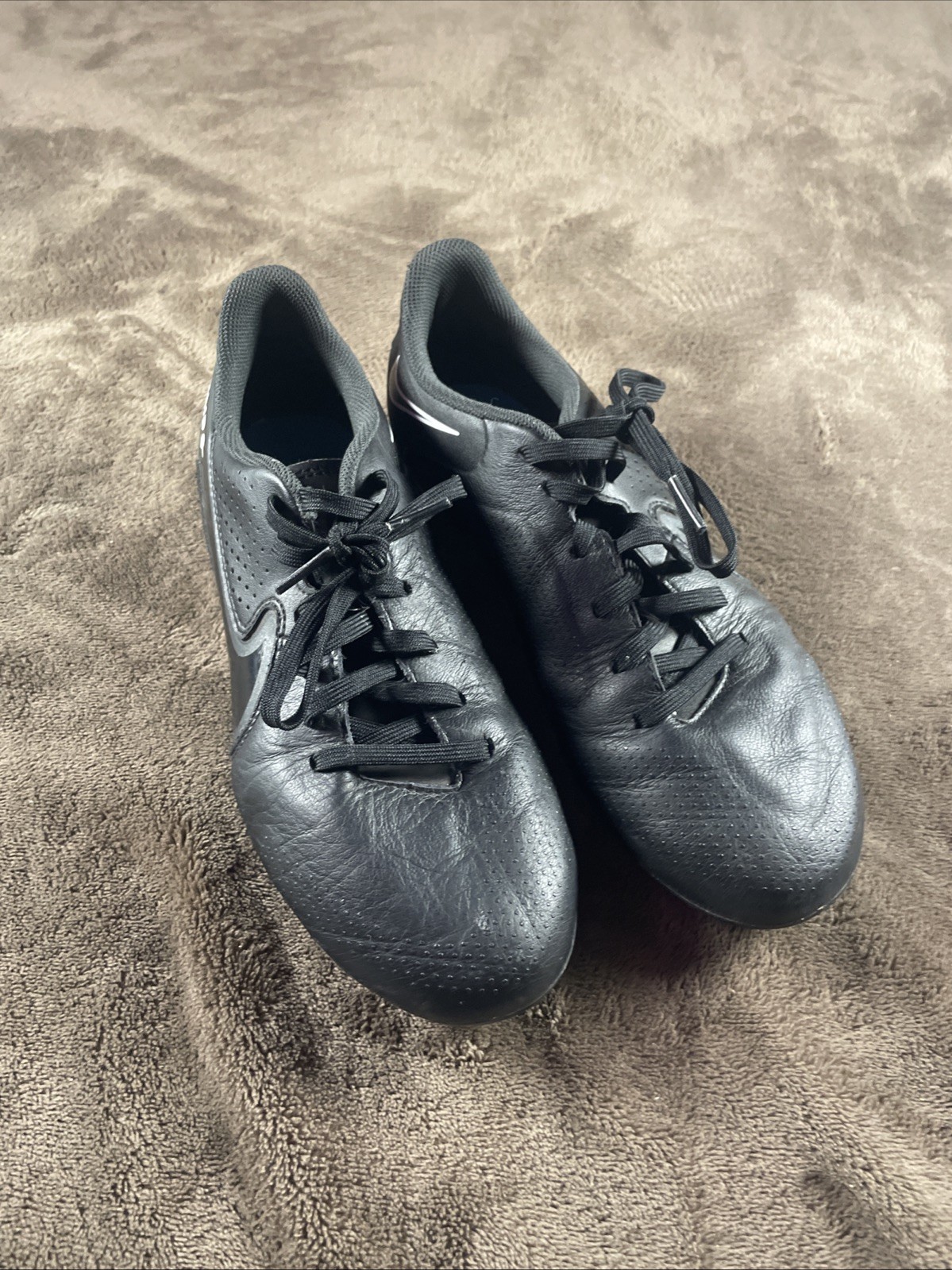 Nike Tiempo Soccer Cleats Black Blue Men's US 6.5 Football Boots 317609-071