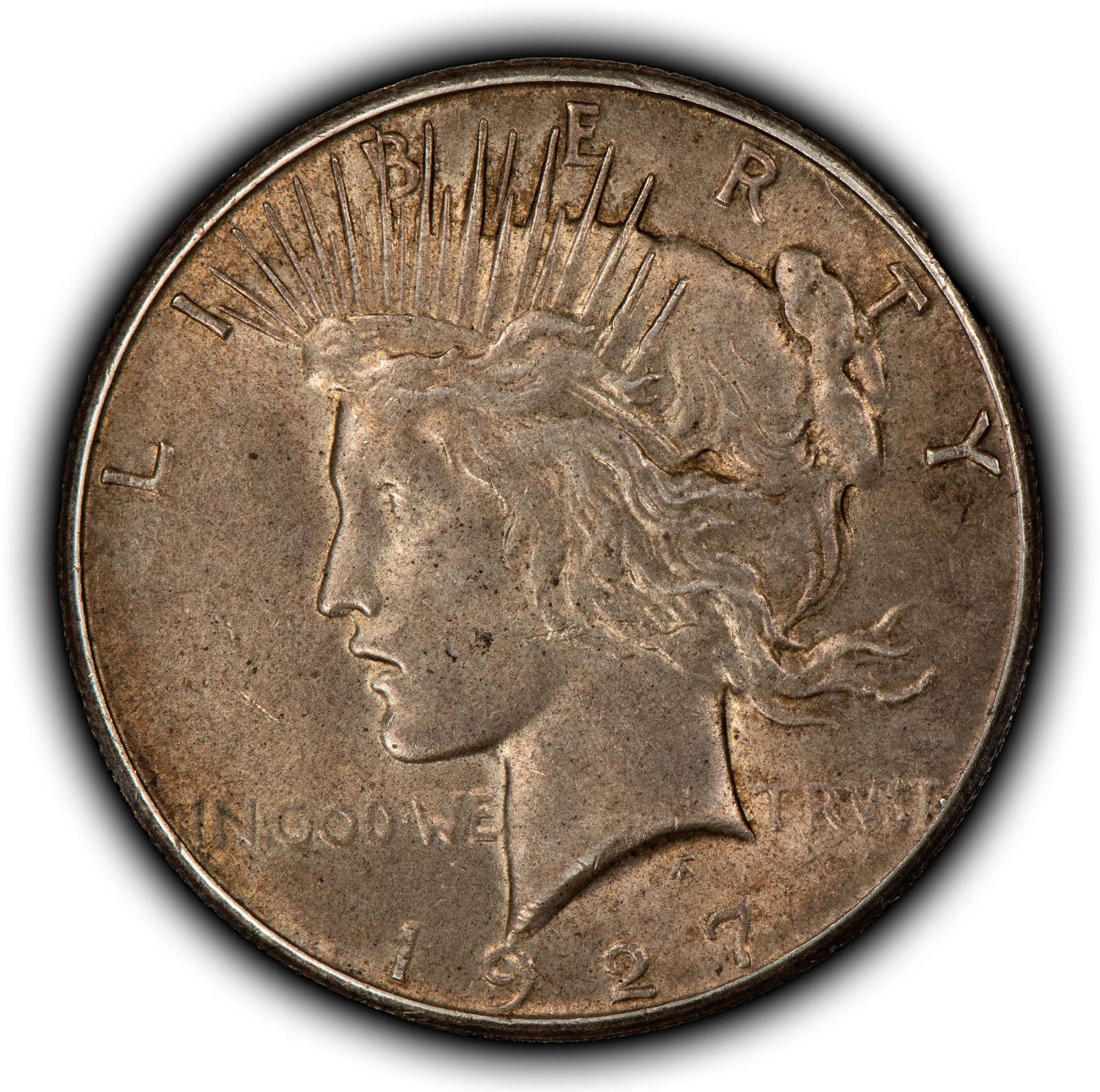1927 $1 Silver Peace Dollar - Original Toning - AU - SKU-D7801