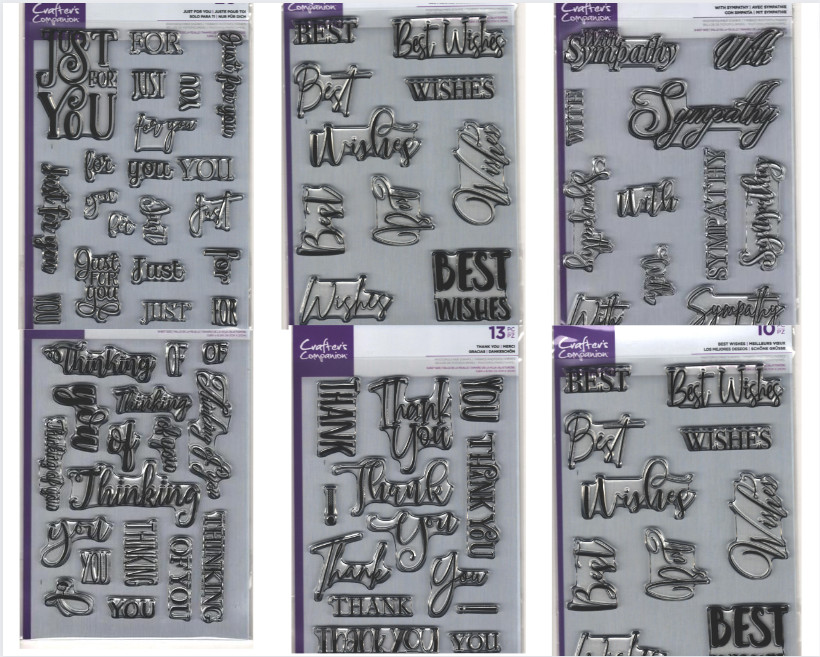 (Lot of 6) Gemini Crafters Companion Photopolymer Stamp Kits Sentimental Sets