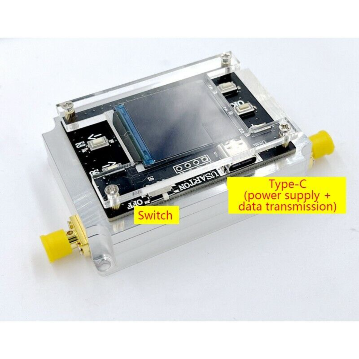 DC-3GHZ 90DB Programmable Attenuator Module RF Attenuator Step 0.25DB 1.3" OLED