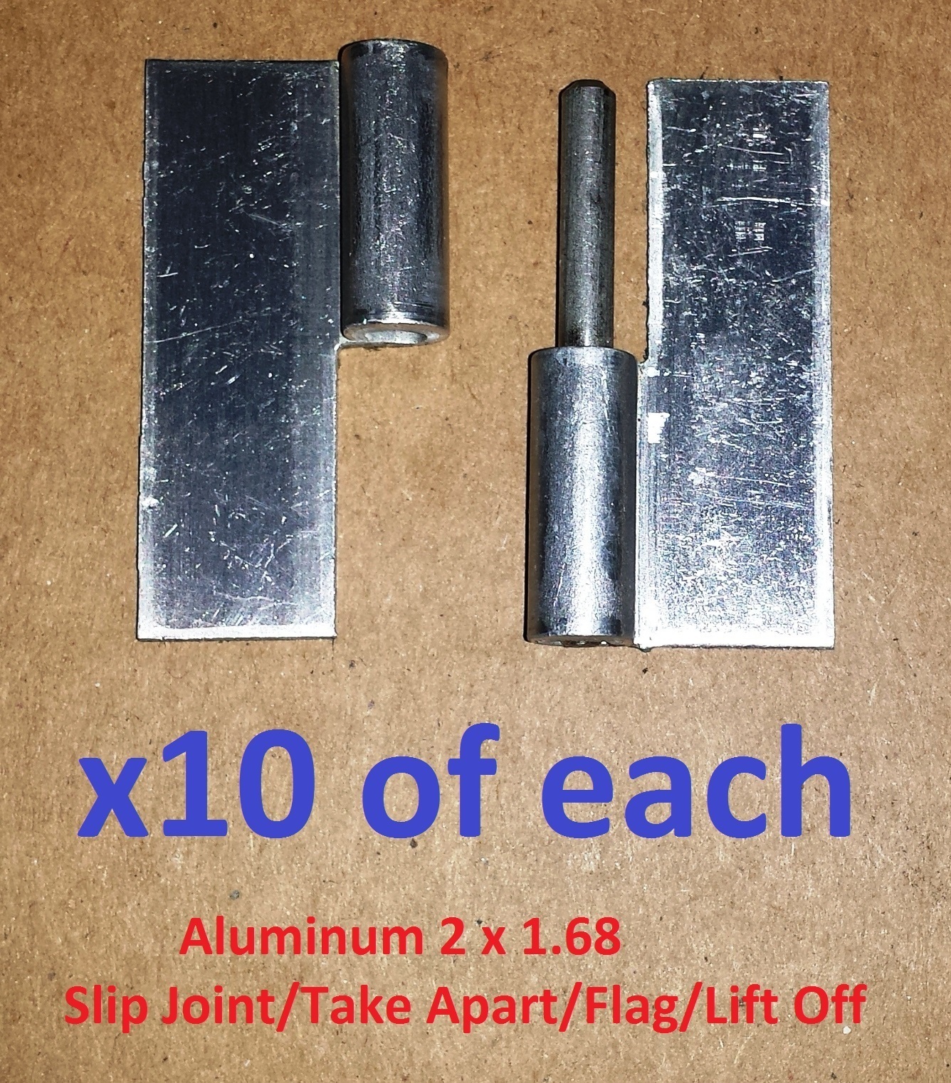 10 Sets Slip Joint/Take Apart/Flag/Lift Off Hinge 2 x 1.68 Aluminum Lot 1115/16