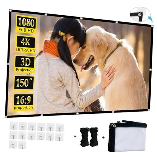 150-Inch 4K 16:9 HD Projector Screen - Foldable 150inches