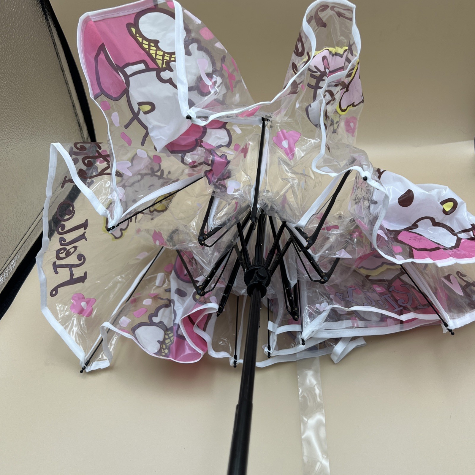 Hello Kitty Kids Umbrella Clear Pink With Handle