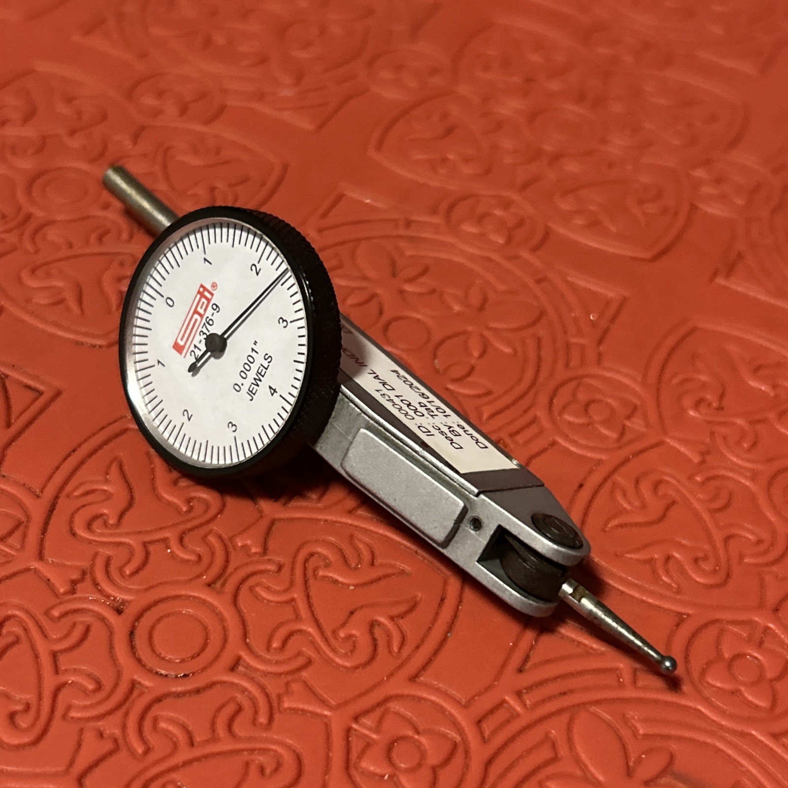 SPI 21-376-9 Horizontal Test Indicator, 0.008" Range, 1.25" Diam, 0-4-0 (SU38)