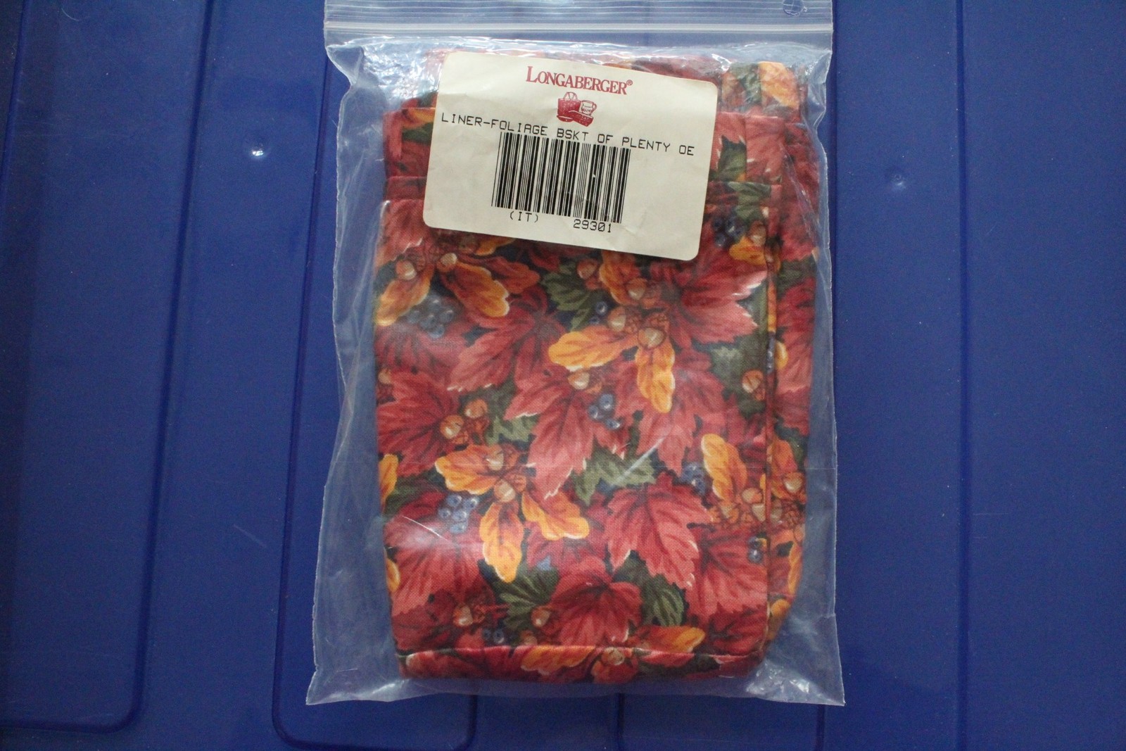 Longaberger 1995 Shades of Autumn Basket of Plenty Fall Foliage OTE Liner #29301