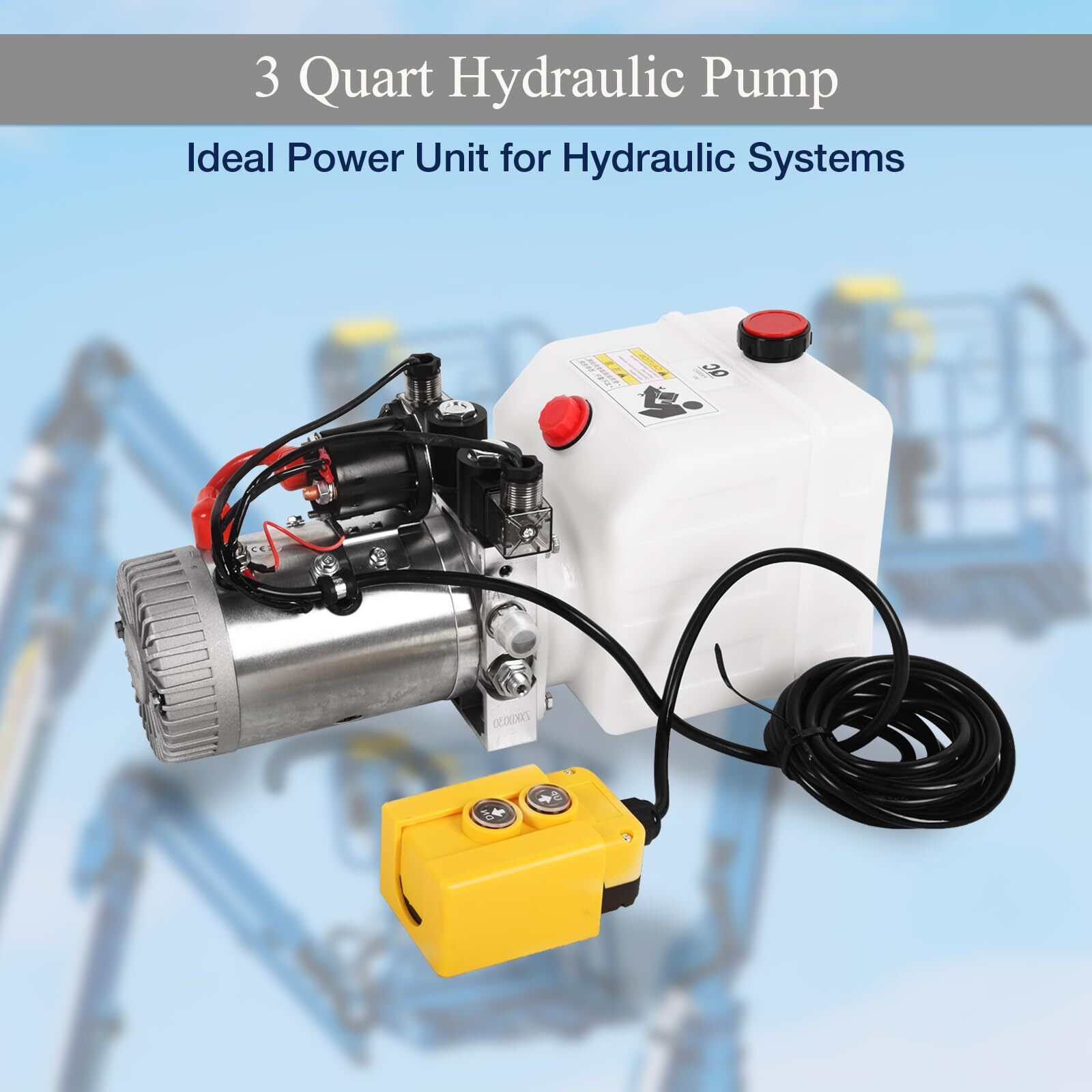 Hydraulic Power Unit 3 Quart Double Acting Hydraulic Pump 3200 PSI 12V DC