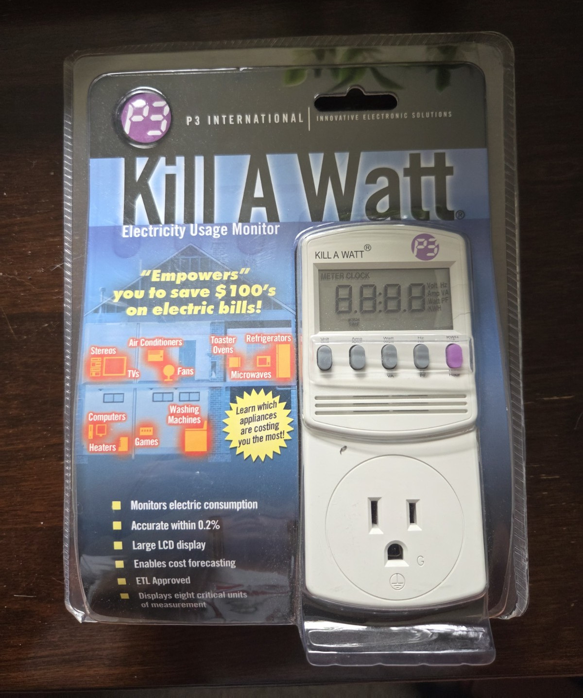 P3 International Kill A Watt Plug-In AC Power Meter LCD Display P4400 15A