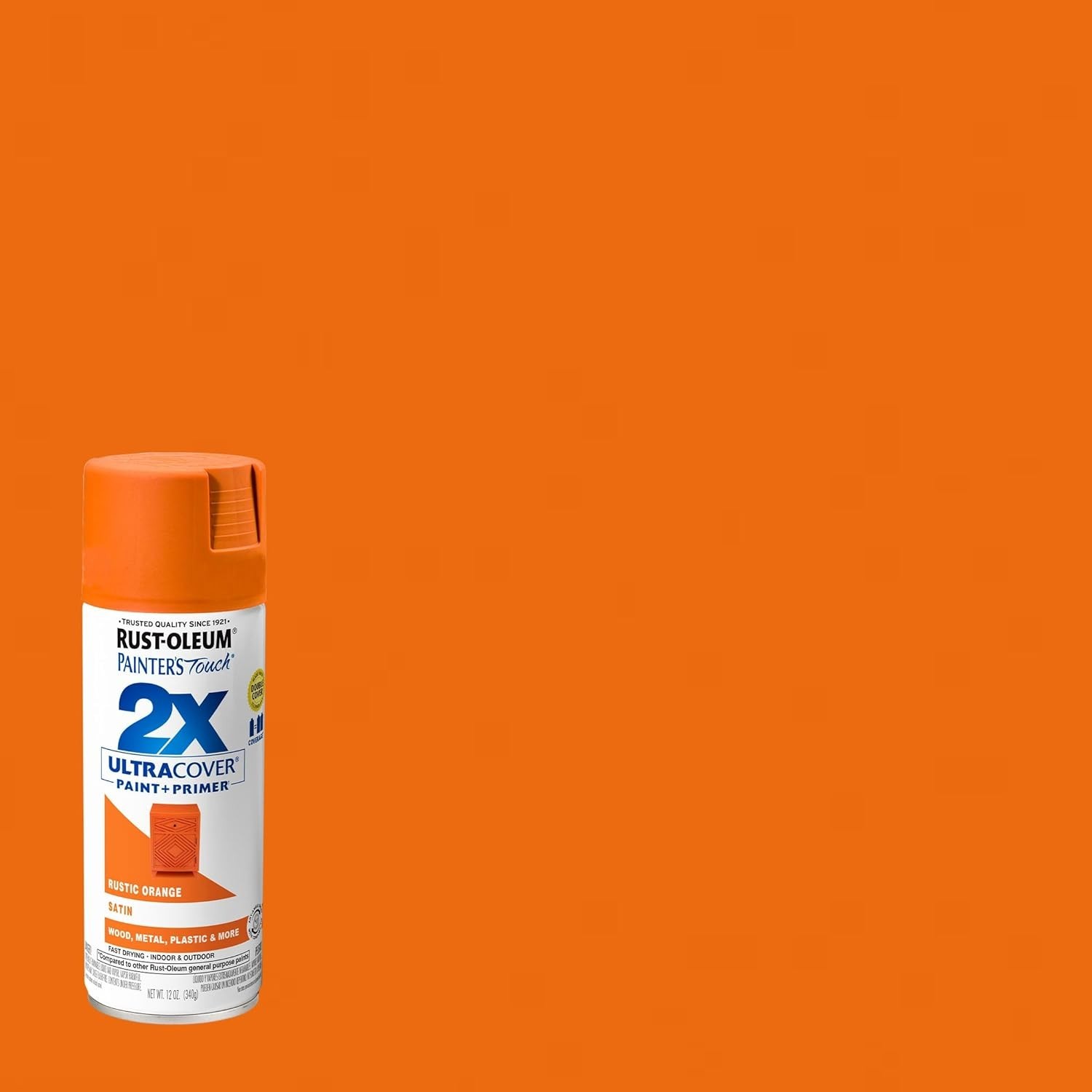Rust Oleum Painter's Touch 2X Satin Fire Orange Paint 12 Ounce Spray Can