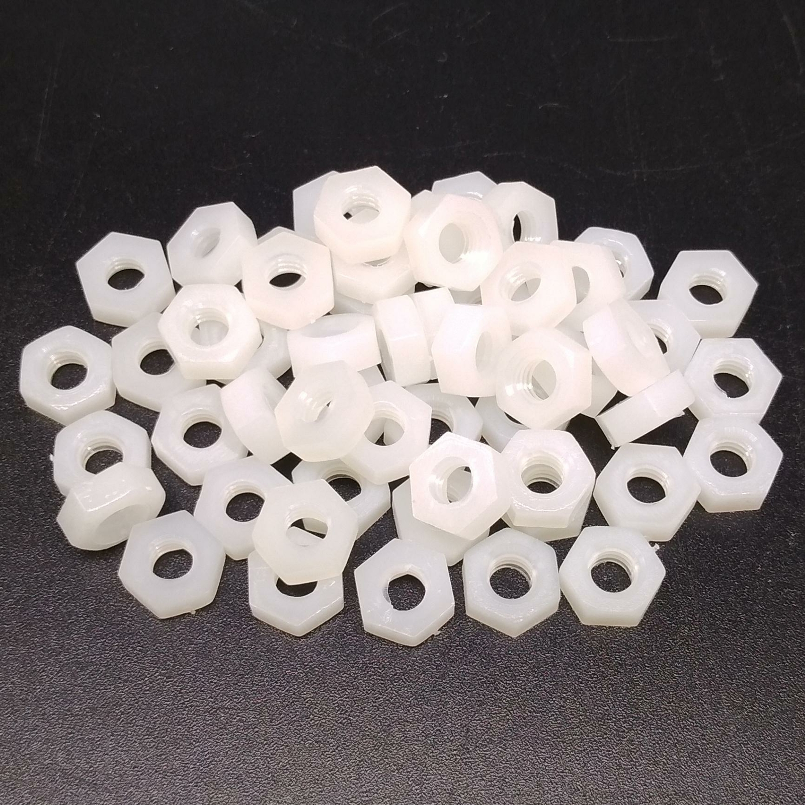 500pcs M4 Metric Thread Insert Screw Fastener White Nylon Hex Nut
