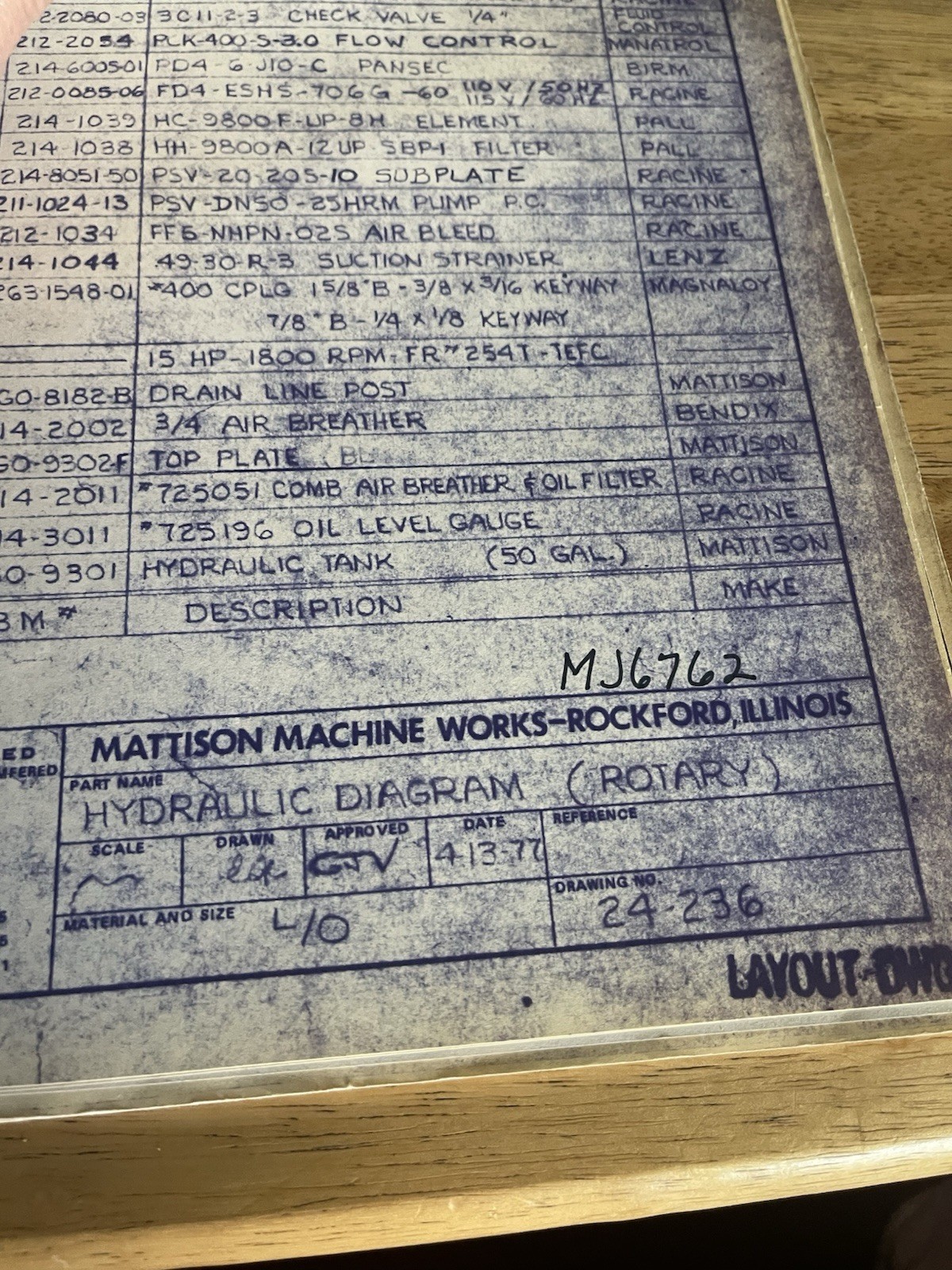 Mattison 42" Rotary Schematics-6 drawings