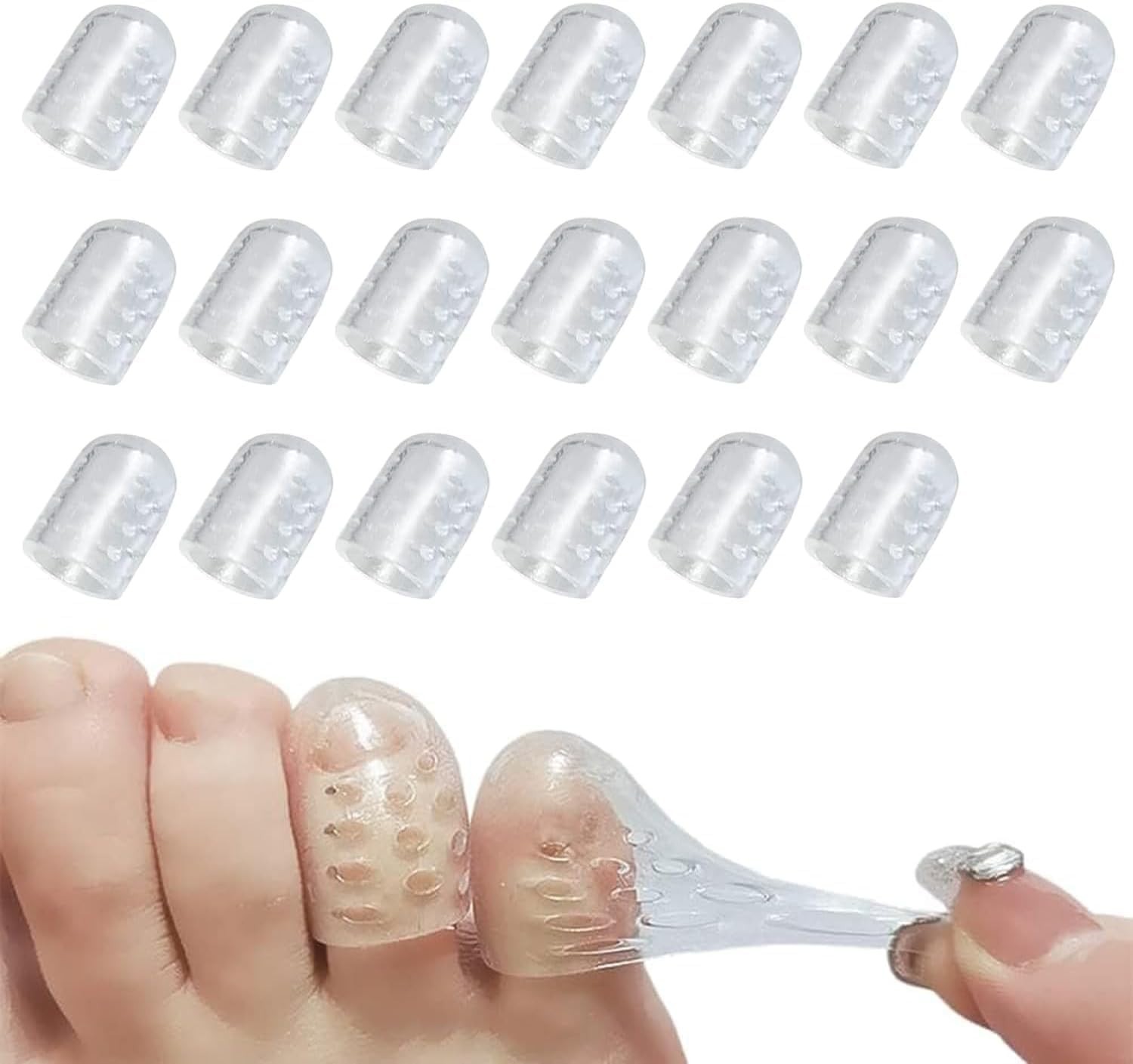Silicone Toe Protectors Kit - Clear, Soft, Reusable