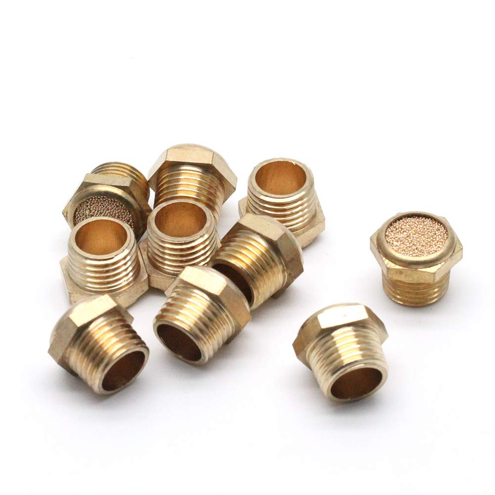 LC LICTOP Brass Sintered Bronze Breather Vent Flat Pneumatic Muffler...