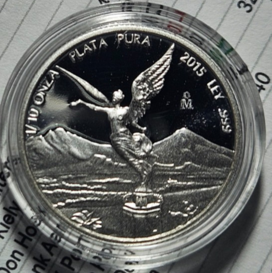 2015 Mexico 1/10 oz Silver Libertad PROOF IN CAPSULE