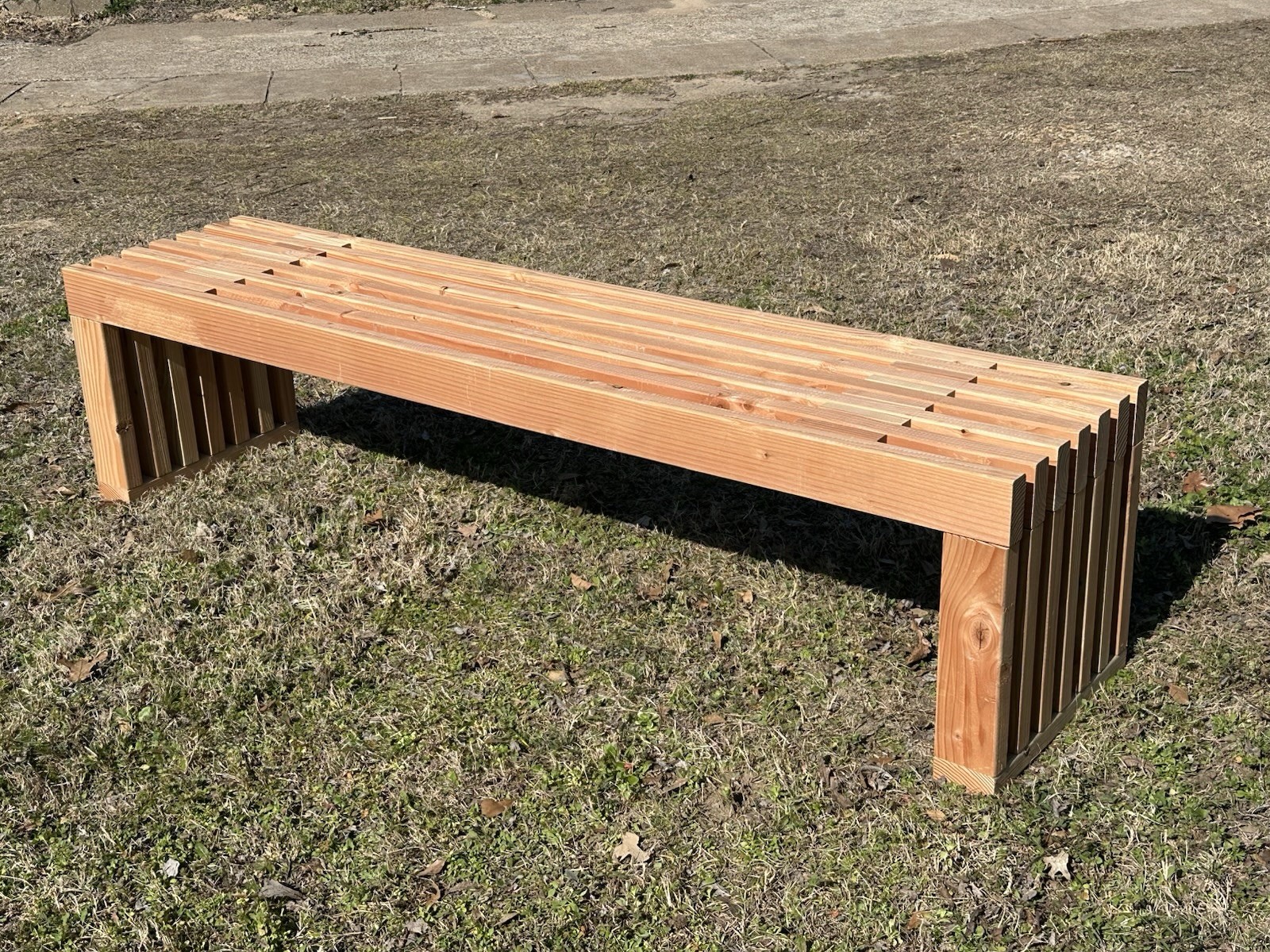 Slatted 2 X 4 Wooden Bench