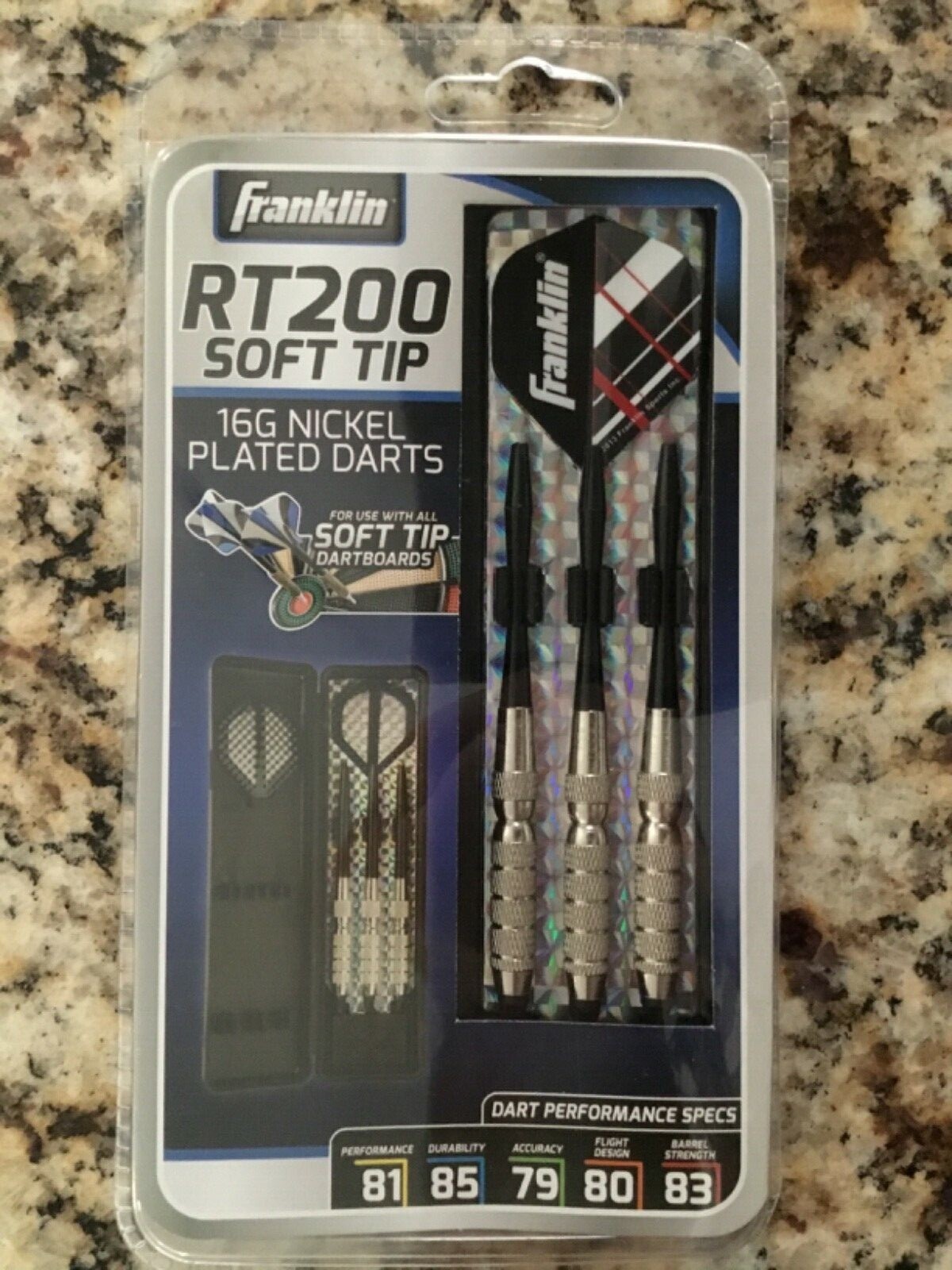 NEW FRANKLIN RT200 SOFT TIP 16G NICKEL PLATED DARTS SET OF 3 DARTS NIP NYLON SHA
