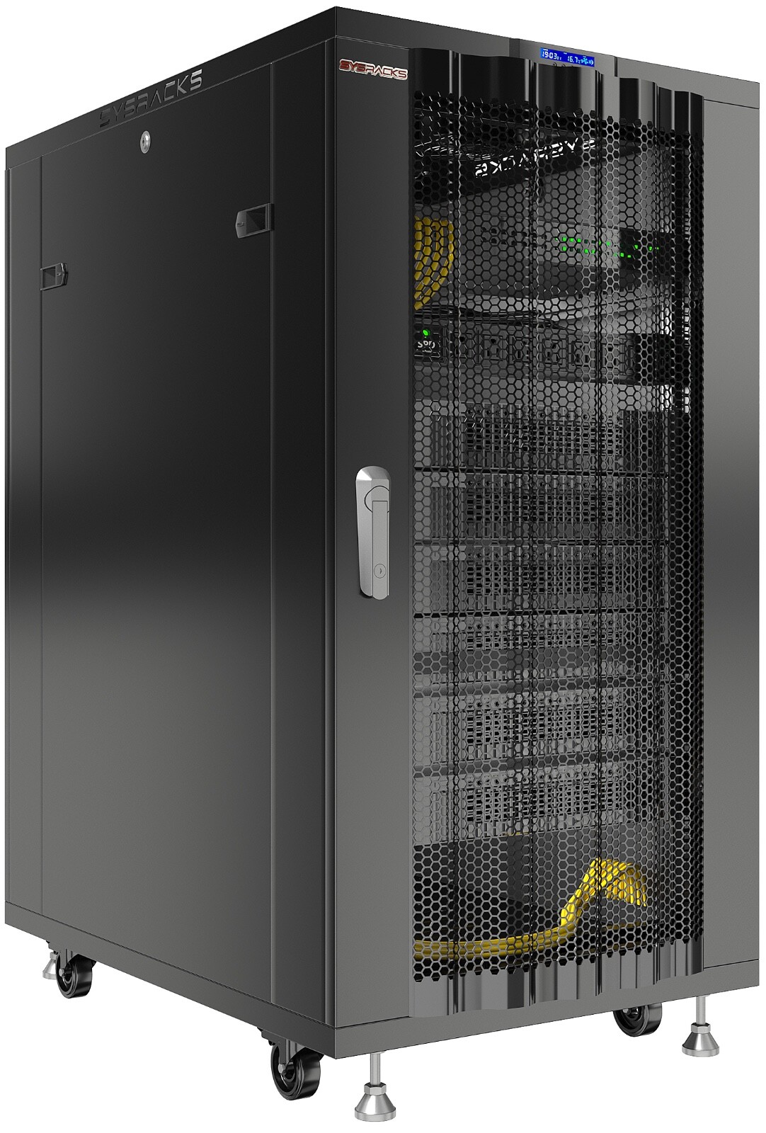 Sysracks 27U 32'' Deep IT Network Data Server Rack Cabinet Mesh Vented Door