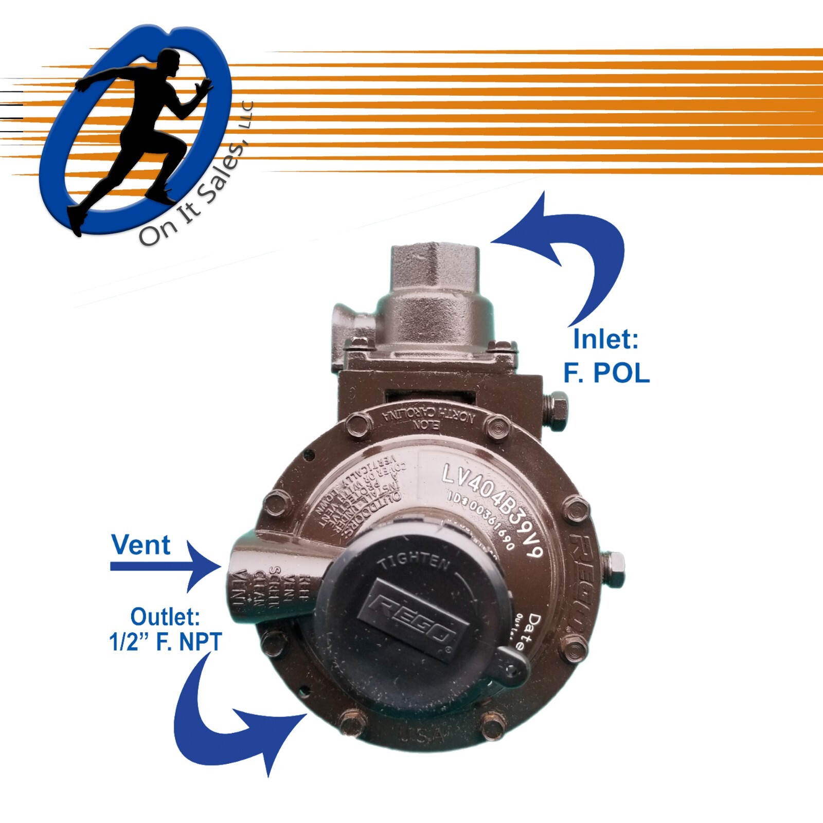 Rego Regulator LV404B39V9 - Twin Stage - F.POL x 1/2" F.NPT
