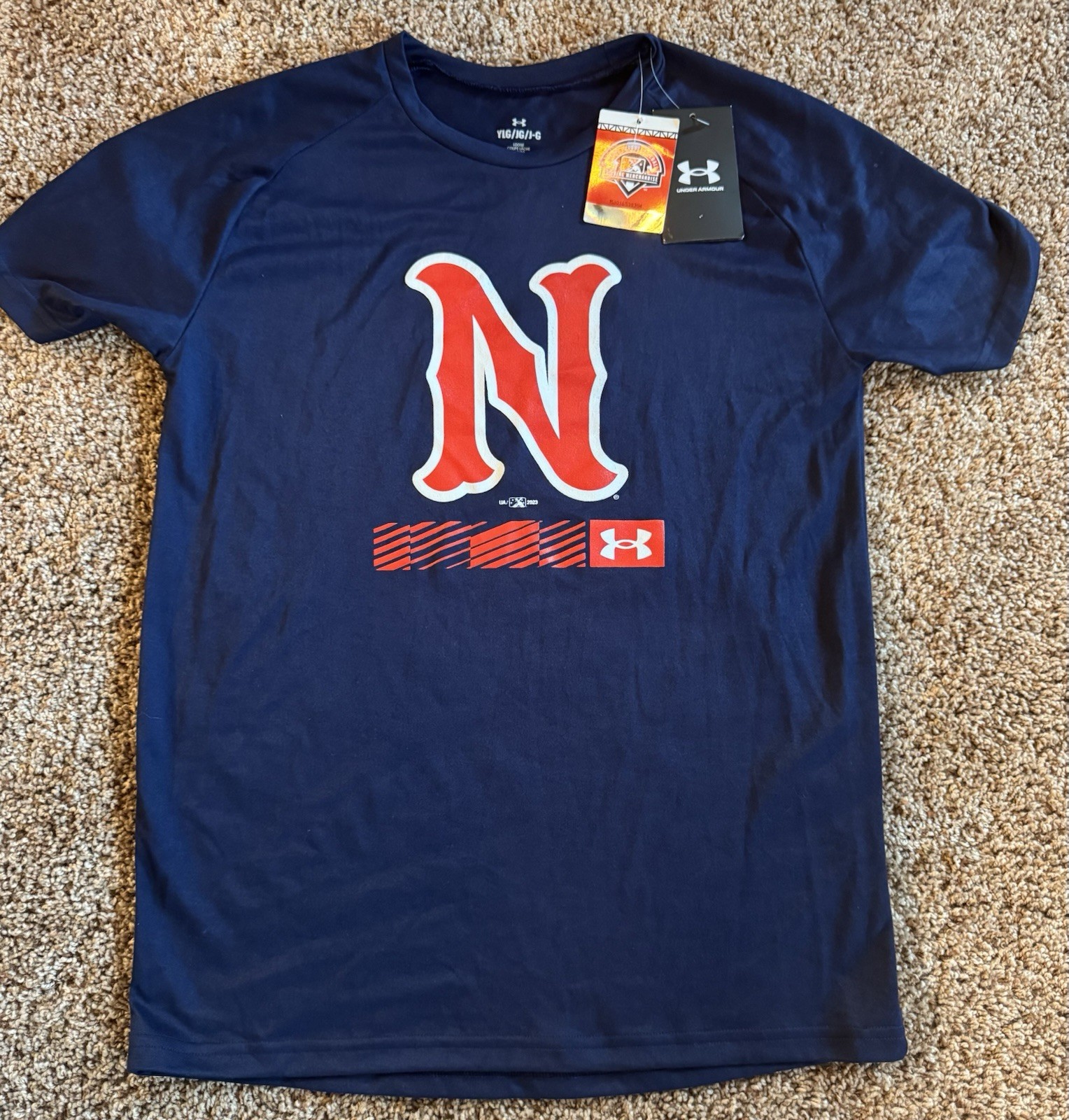 Under Armour Nashville Sounds Minor League Baseball Blue T Shirt Youth L NWT