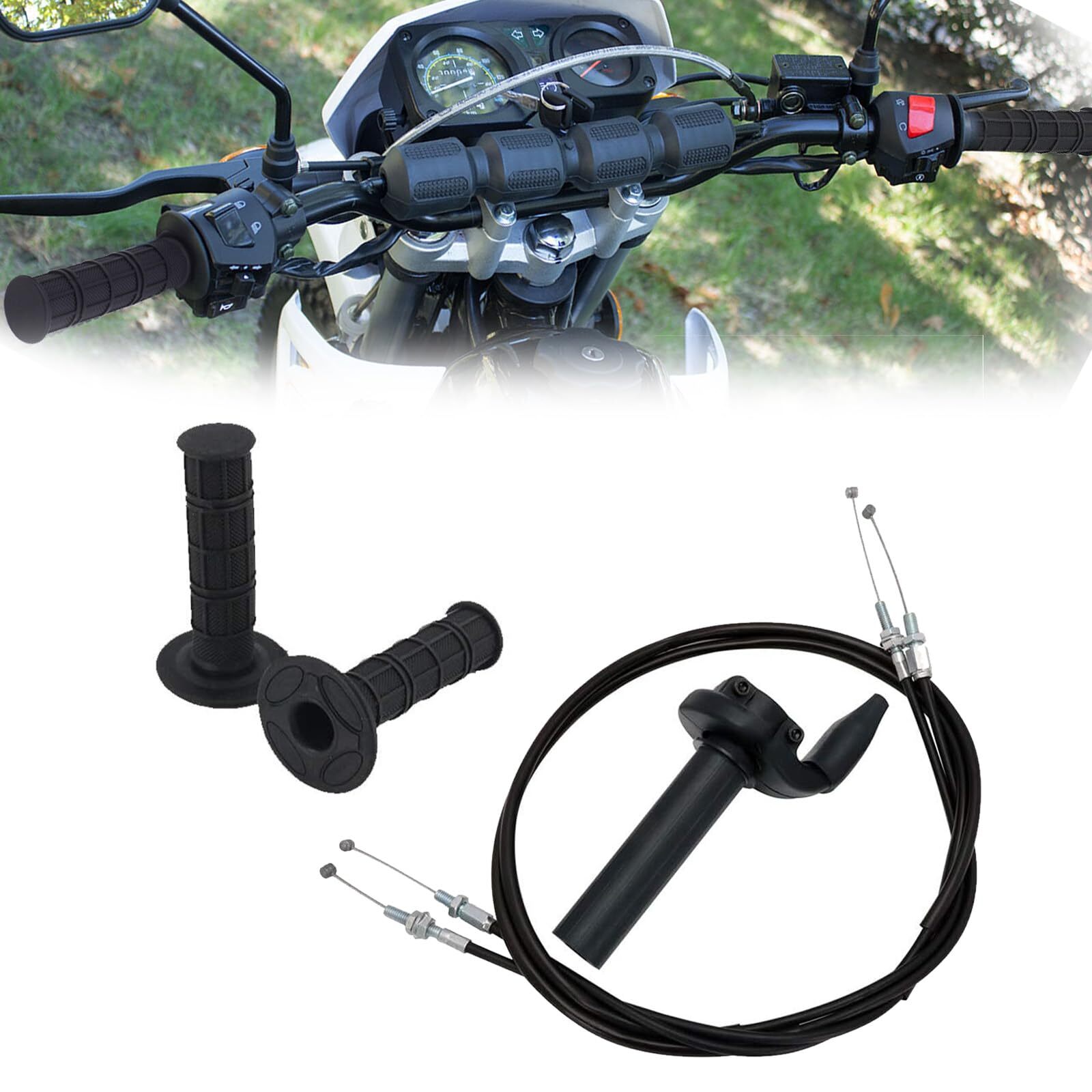 Motorcycle Throttle Tube With Throttle Cable Grips For YZ250F 426F 450F/ WR25...