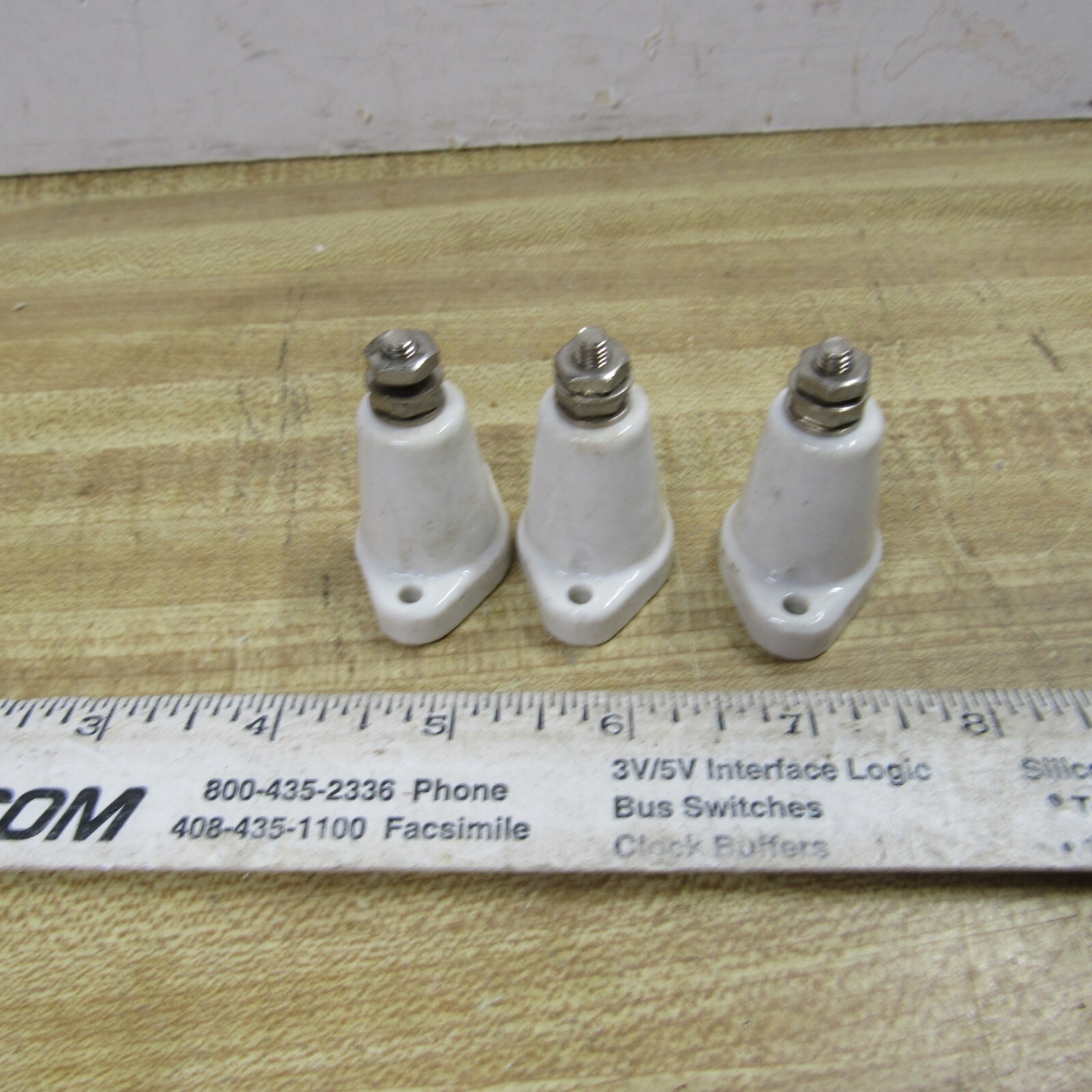Insulator STAND OFF 1.5 in tall 1.5 in base 5/8 in top Lot of 3 HAM RADIO