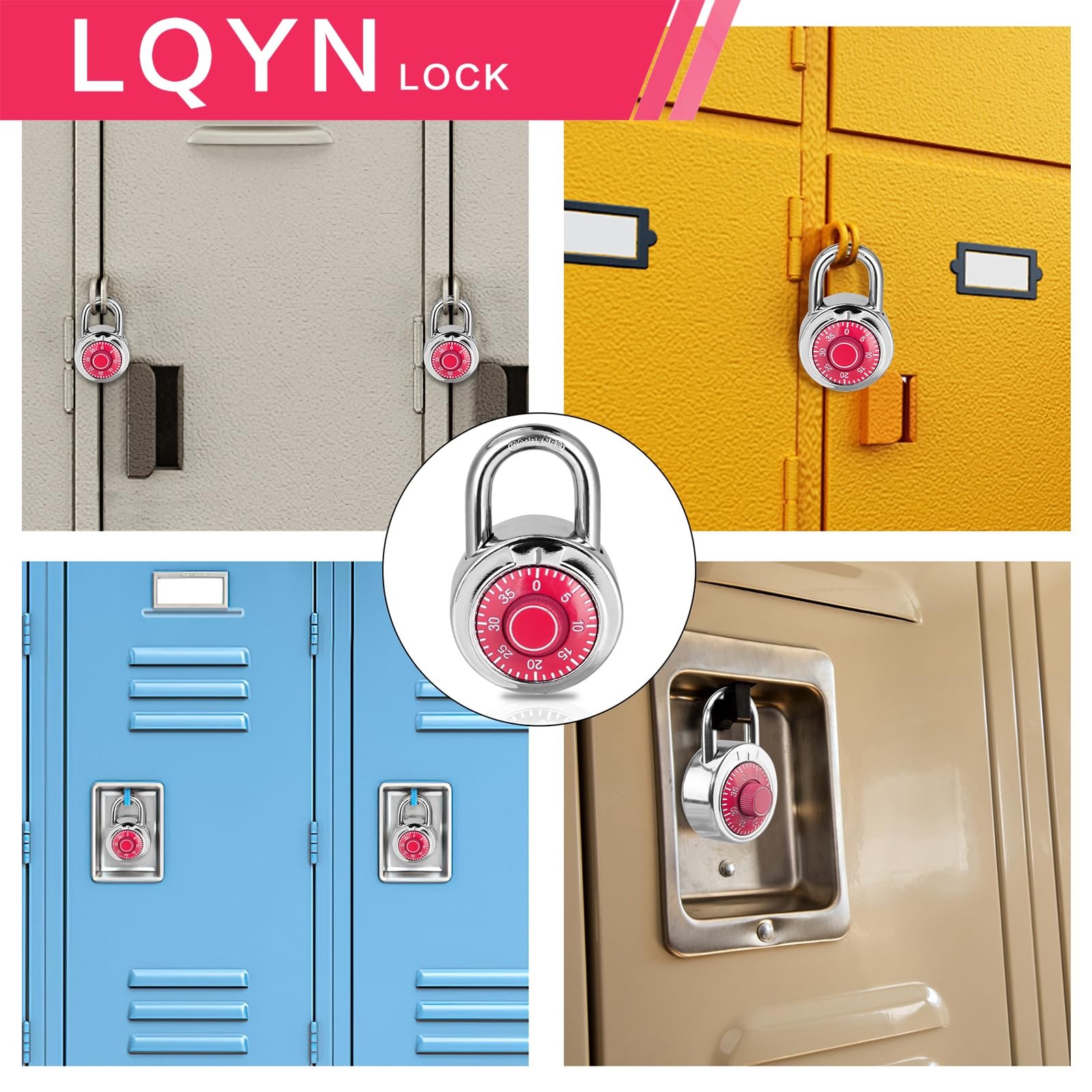 Combination Lock Lqyn Standard Dial Combination Lock Pack 12 Red Turnplate 2