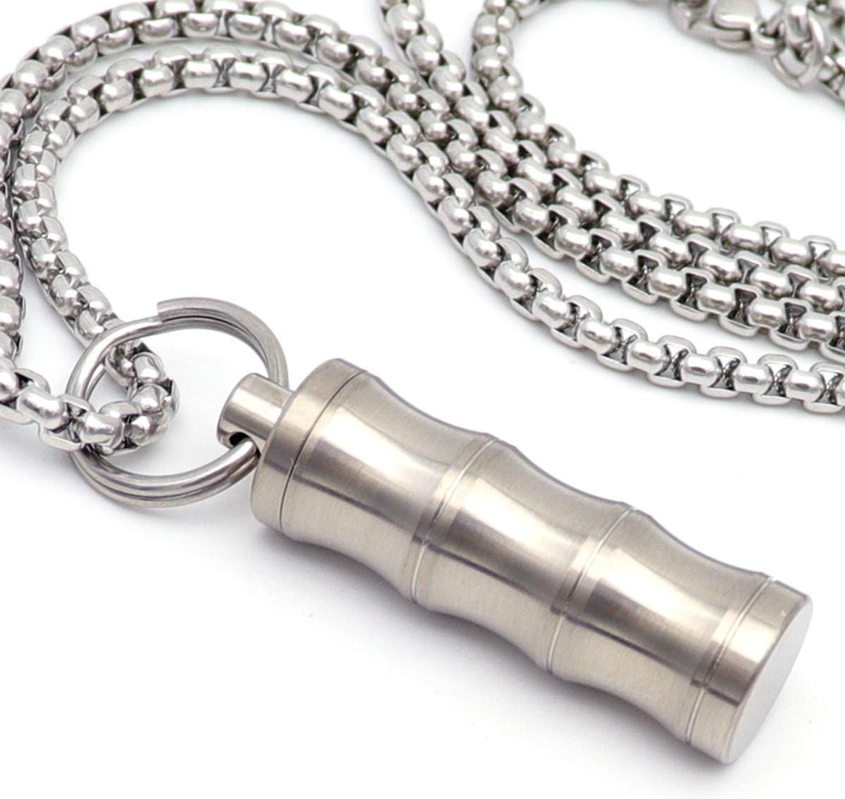 Titanium Small Pill Box Case Necklace Nitro Mini Tc01-ti-bamboo