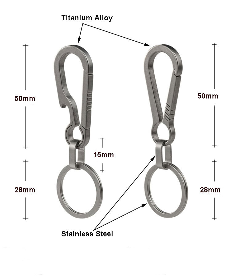 EDC Titanium Keychain Carabiner Waist Fast Hanging Buckle Key Ring Portable Tool