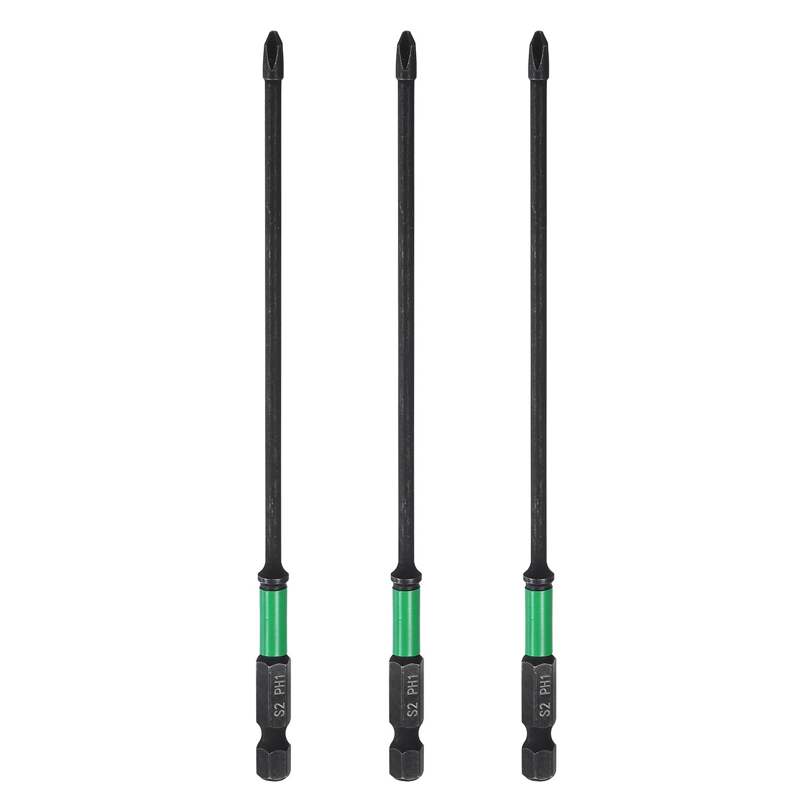 3pcs PH1 Impact Phillips Screwdriver Bits 1/4" Hex Shank 6" Long 0.12" Rod