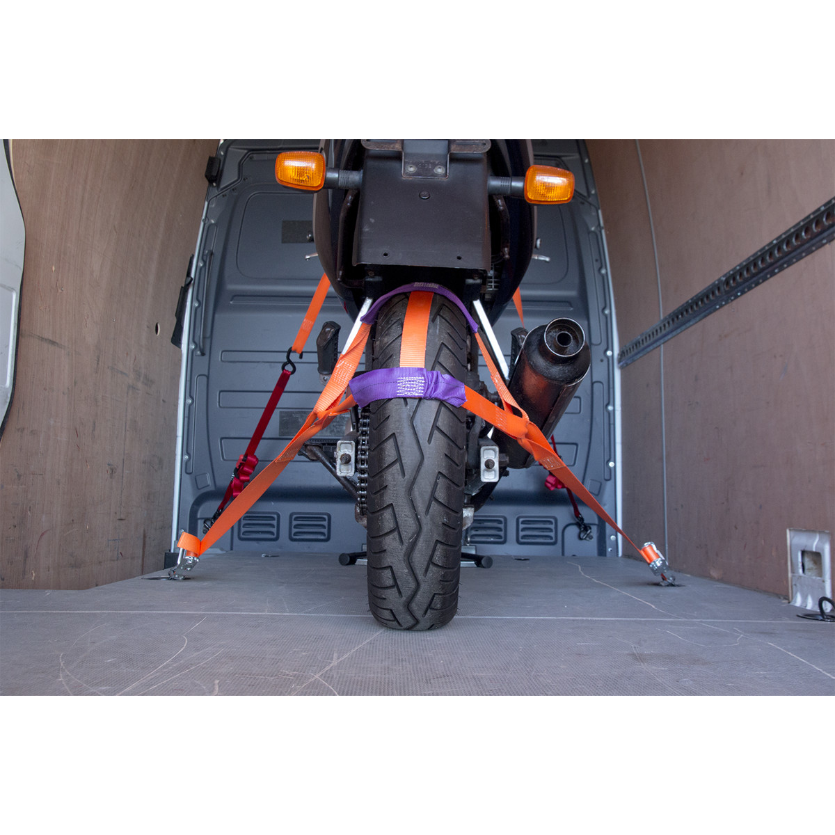 Sealey Tie Down For Motorcycle Rear Wheel - Polyester Webbing Orange TDMCRW