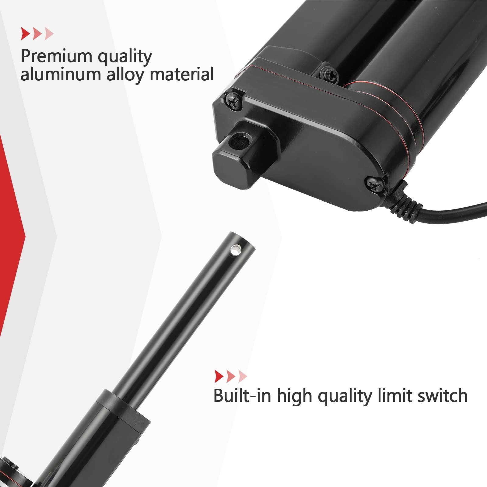 4" DC12V Stroke Linear Actuator with Mounting Bracket, 900N(202lbs) Maximum L...