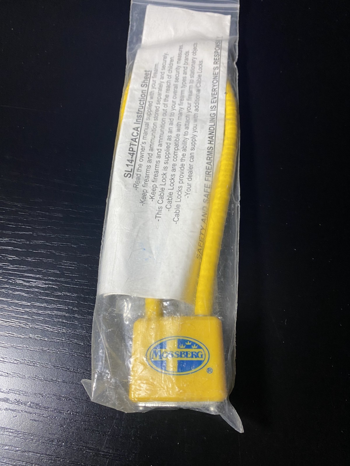 CABLE GUN LOCK (YELLOW) 14" Fits most pistols, handguns, rifles, shotguns